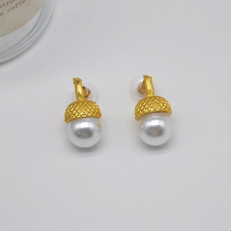 アクセサリー レディース パール付き 松の実モチーフ レトロ フレンチシック 上品 エレガント ネックレ..