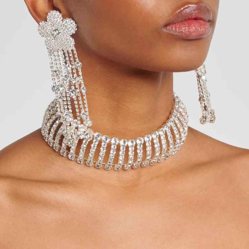 ジュエリーセット レディース フラワー タッセル モチーフ ピアス ネックレス 結婚式 パーティー フォ..