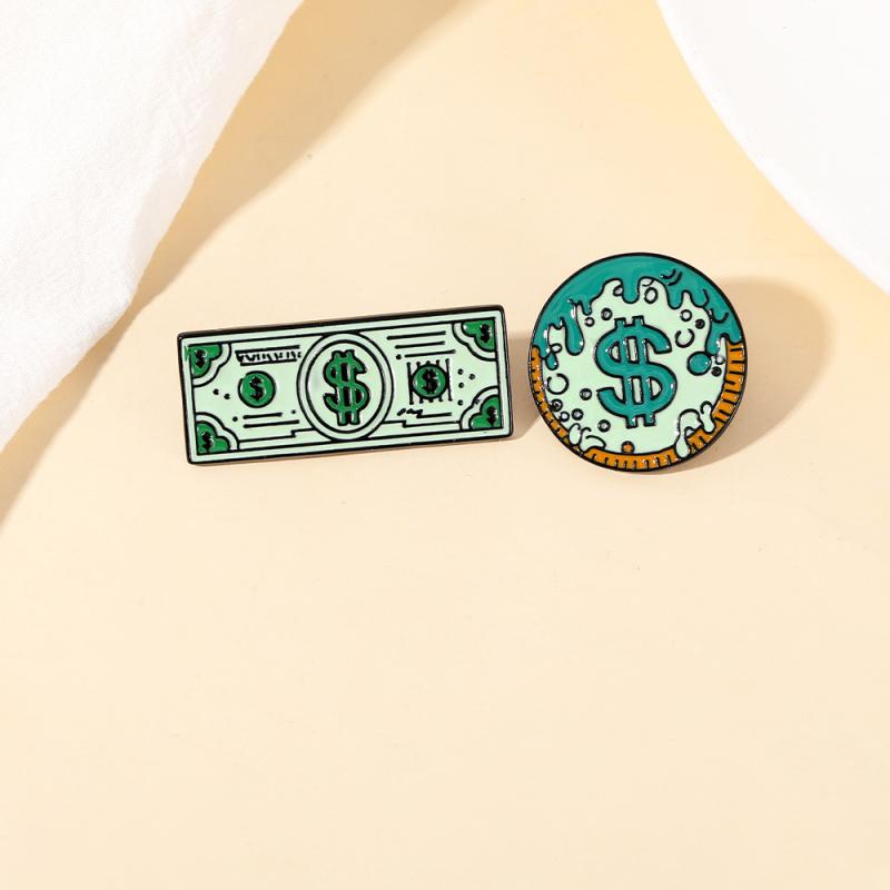 ブローチ 男女兼用 欧米風 個性的 クリエイティブ 紙幣モチーフ 合金 エナメル加工 ファッション小物 ..