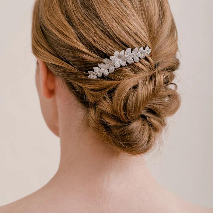 ヘアアクセサリー レディース 欧米風 クリスタル ラインストーン フラワー ヘアコーム ウェディング 手..