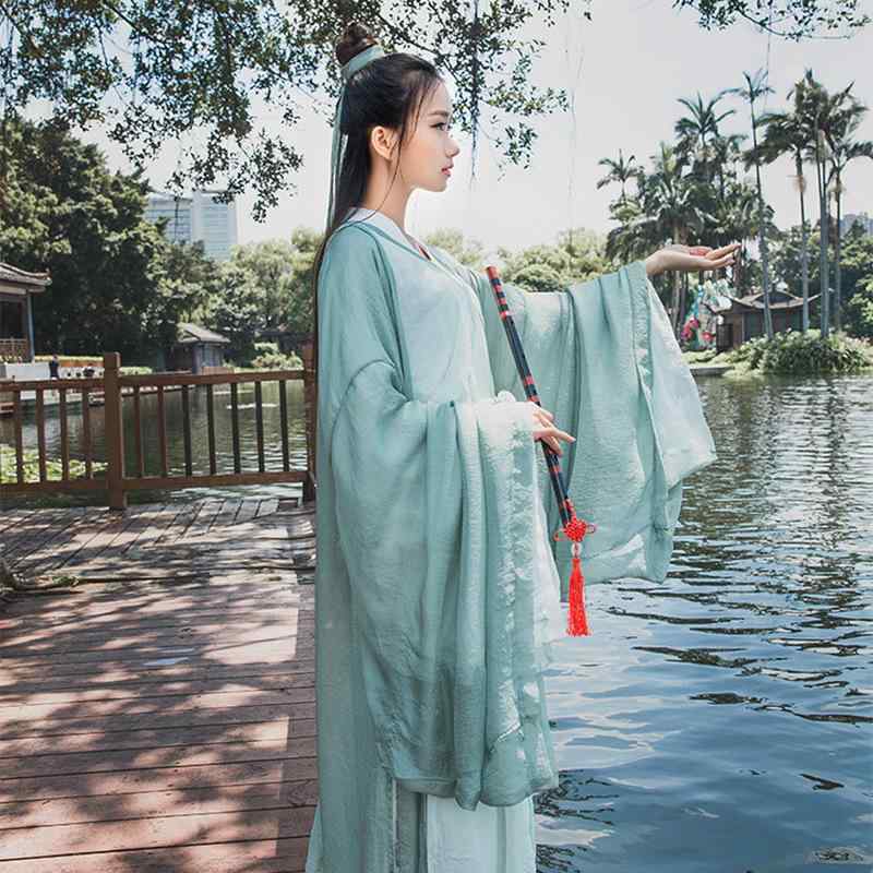 漢服 レディース 改良型 中国風 民族衣装 上下セット スカート ツーピース コットン ポリエステル プリンセス 成人式 撮影 イベント 舞台衣装 清新 エレガント 春夏