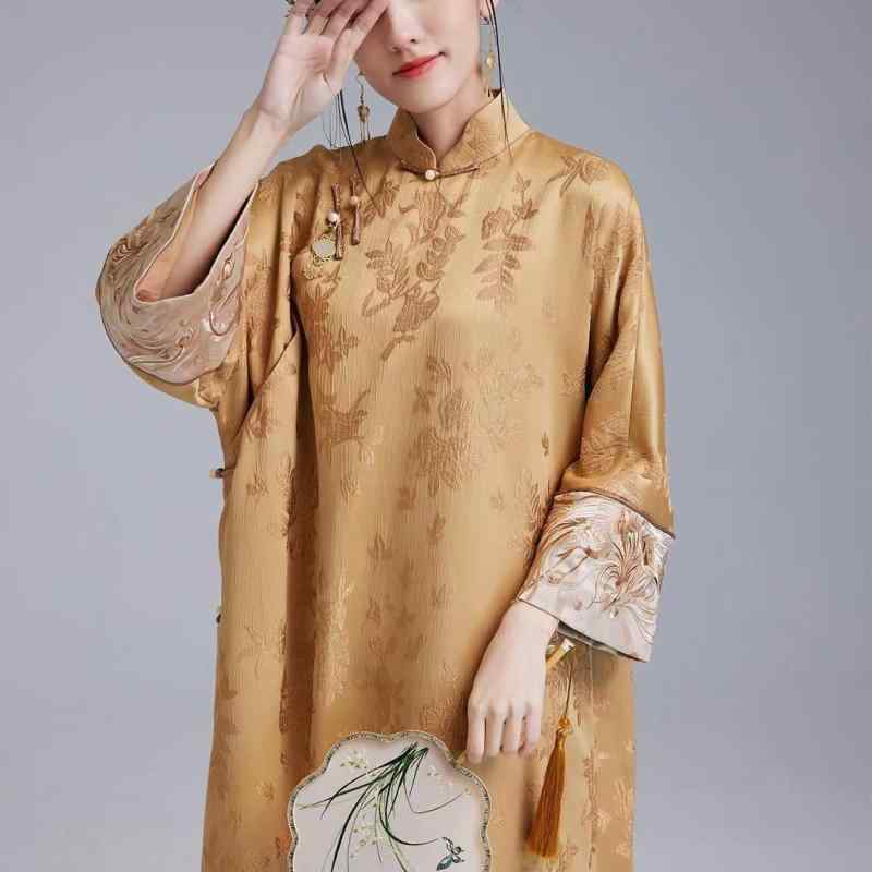 漢服 レディース 明朝様式 レトロ クラシック 立ち襟 長袄 ロング丈トップス 馬面裙 プリーツスカート セットアップ 禅茶舞 舞台衣装 イベント衣装 春夏 ポリエステル 刺繍 立体柄