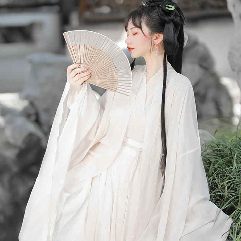 漢服 レディース 魏晋風 広袖 交襟 流れるような 優雅 ロング丈 春夏 ポリエステル 普段使い 切り替え レースアップ 軽やか 幻想的