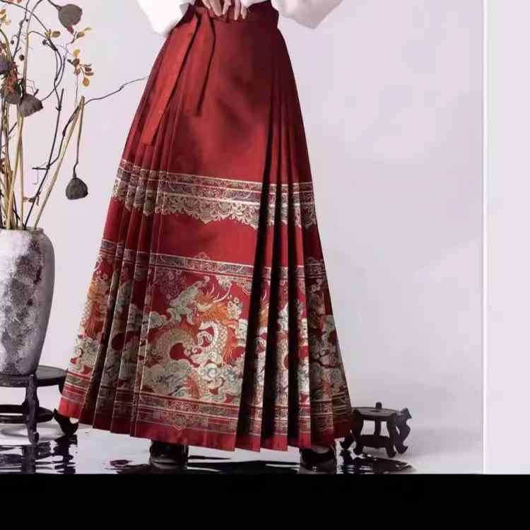 スカート ユニセックス マーミェンキュン モダンチャイニーズ 中華風 民族衣装風 エレガント 上品 グリーン 総柄プリント 着痩せ効果 通勤 普段使い デイリーユース 個性派 ポリエステル素材