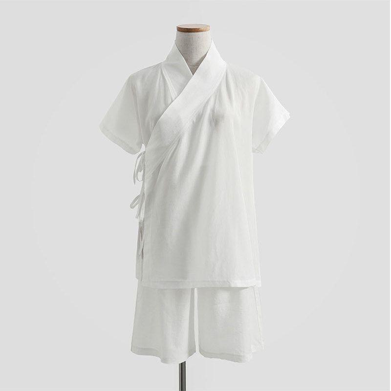 漢服 明代風 交襟 中衣 中パンツ ハイウエスト馬面スカート ワイドパンツ 和装インナー 下着 ルームウェア パジャマ 部屋着 コスプレ 春夏