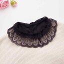 付け襟 レディース 女性用 秋冬 レース シフォン フェイクカラー ファッション小物 おしゃれ かわいい 上品 エレガント 着回し抜群 ホワイト ブラック(x2...