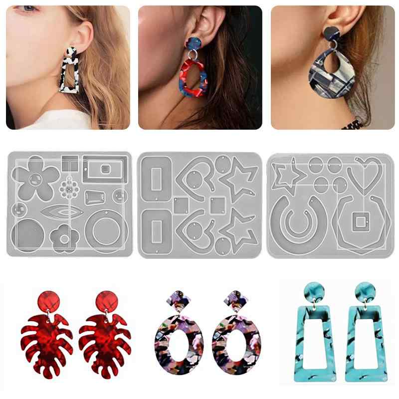 シリコンモールド ネックレス ピアス イヤリング ペンダントトップ UVレジン エポキシレジン 樹脂 ハン..