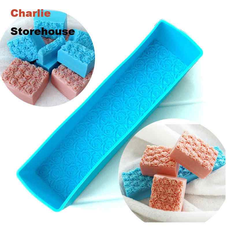 モールド ローズトースト型 シリコン型 手作り石鹸 ソープメイキング コールドプロセスソープ用 ケーキ パン お菓子作り DIY クラフト 両開き 木製 ウッドボックス セット 製菓道具(x2)