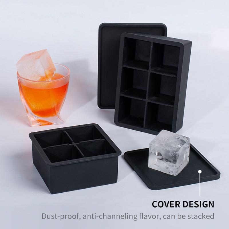 アイストレー 家庭用 シリコン製 密閉蓋付き 手作り ウイスキー カクテル 冷たい飲み物 キューブ型 氷..