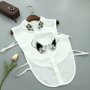 付け襟 レディース フェイクシャツ ドールカラー ピーターパンカラー かわいい ガーリー 高級感 上品 レトロ リラックススタイル ゆったり ホワイト ポリエス...