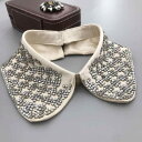 付け襟 レトロ ヴィンテージ 高級感 手作業 精巧なジルコニア装飾 シルクタッチ 肌に優しい ポリエステル オフホワイト(x2)