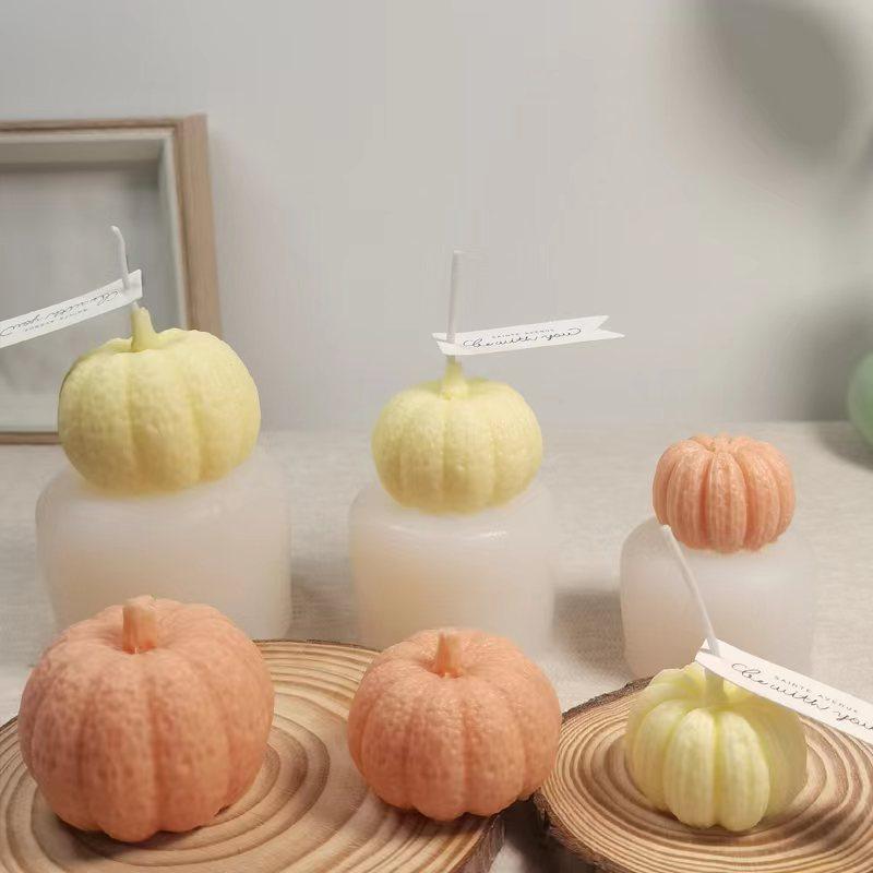 シリコンモールド かぼちゃ パンプキン ハロウィン チョコレート アロマキャンドル 手作り石鹸 ケーキデコレーション DIY ハンドメイド 製菓クラフト 大中小サイズ ホワイト(x2)