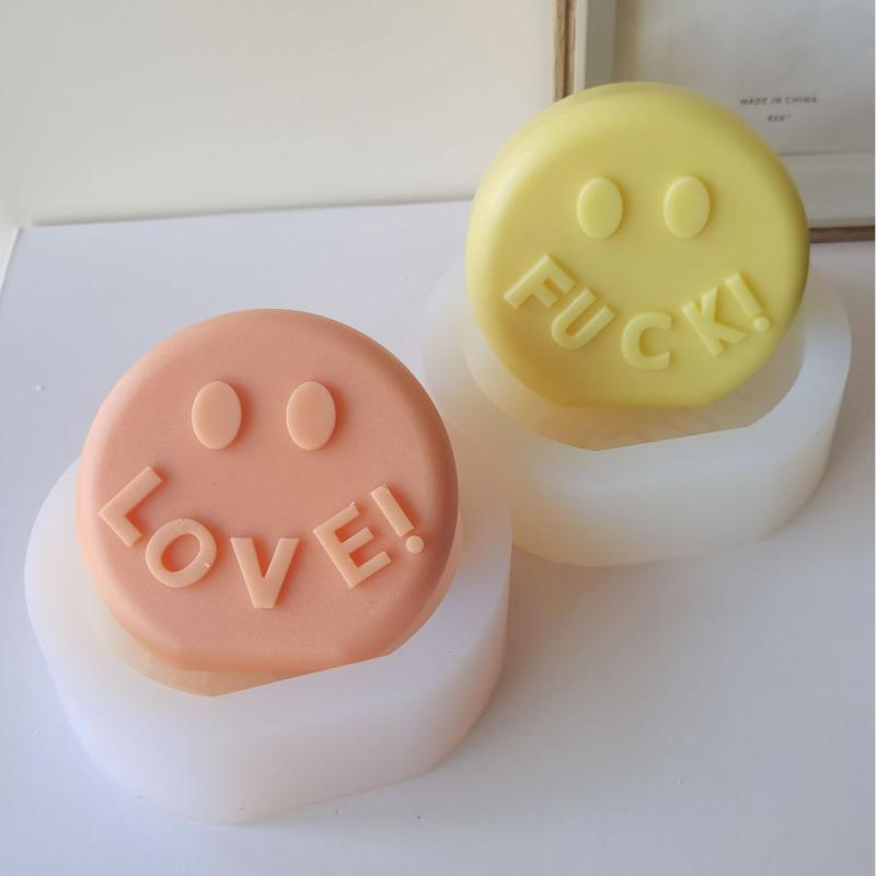 シリコンモールド スマイル メッセージ ロゴ DIY 手作り ハンドメイド 石膏 アロマキャンドル アロマス..