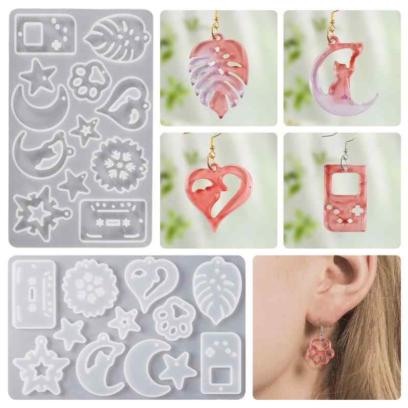 レジンモールド DIY 手作り アクセサリー イヤリング ピアス チャーム ペンダントトップ 鏡面仕上げ ハ..