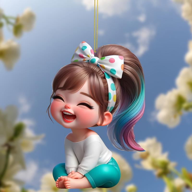 キーホルダー 女の子 ガール アクリル かわいい キュート キャラクター 動物 バッグチャーム バックミラー キーリング 鞄 車載 おしゃれ 魅力的 プレゼント ギフト(x2)