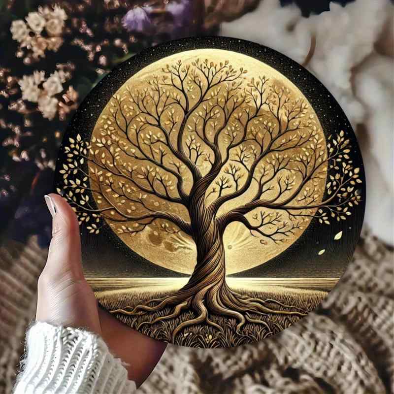 インテリア雑貨 アクリル ゴールド ツリー ボタニカル 丸型 吊り飾り ウォールデコ 寝室 リビング 書斎 室内装飾 おしゃれ 空間演出(x2)