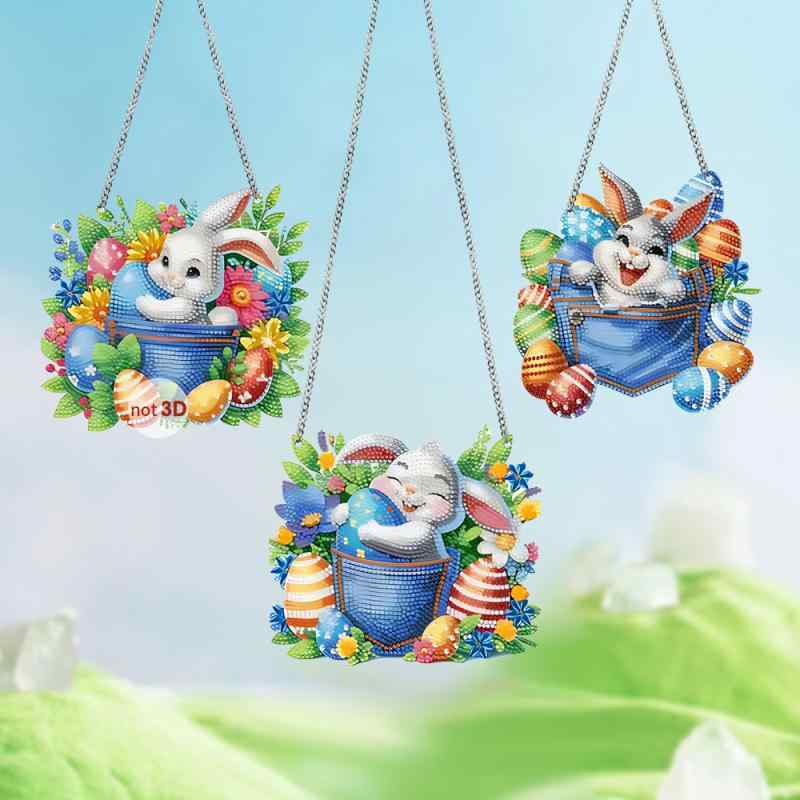 アクリルオーナメント イースター うさぎ イースターエッグ キャラクター プレート型 カラフル かわいい イベント装飾 パーティーデコレーション 部屋装飾 グッズ 雑貨(x2)