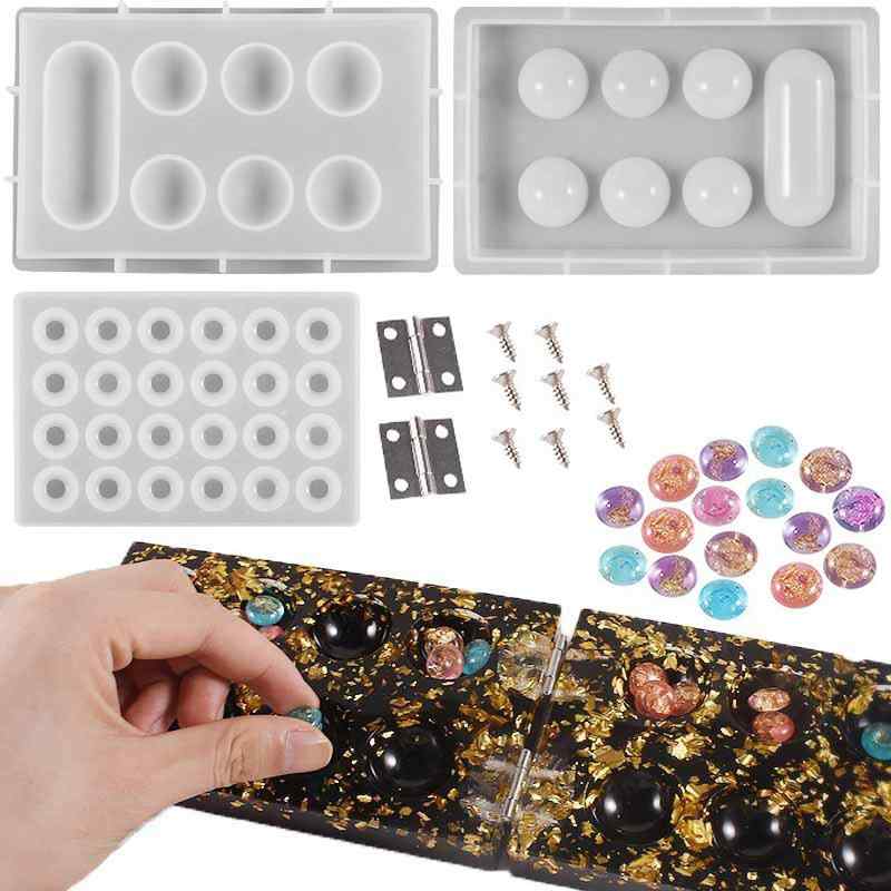 レジンモールド マンカラゲーム ボード 駒 宝石型 シリコン製 DIY ハンドメイド 親子向け テーブルゲー..