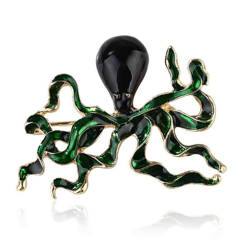 ブローチ ユニセックス タコ オクトパス 動物 エナメル加工 個性的 ユニーク ファッション トレンド 上..