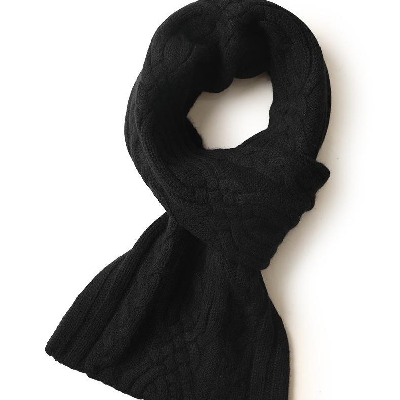 ネックウォーマー キッズ 男女兼用 カシミヤ ニット ケーブル編み 保温 防寒 あったか スヌード 秋冬 ブラック かわいい おしゃれ カジュアル 通学 シンプル やわらか 肌触り ユニセックス