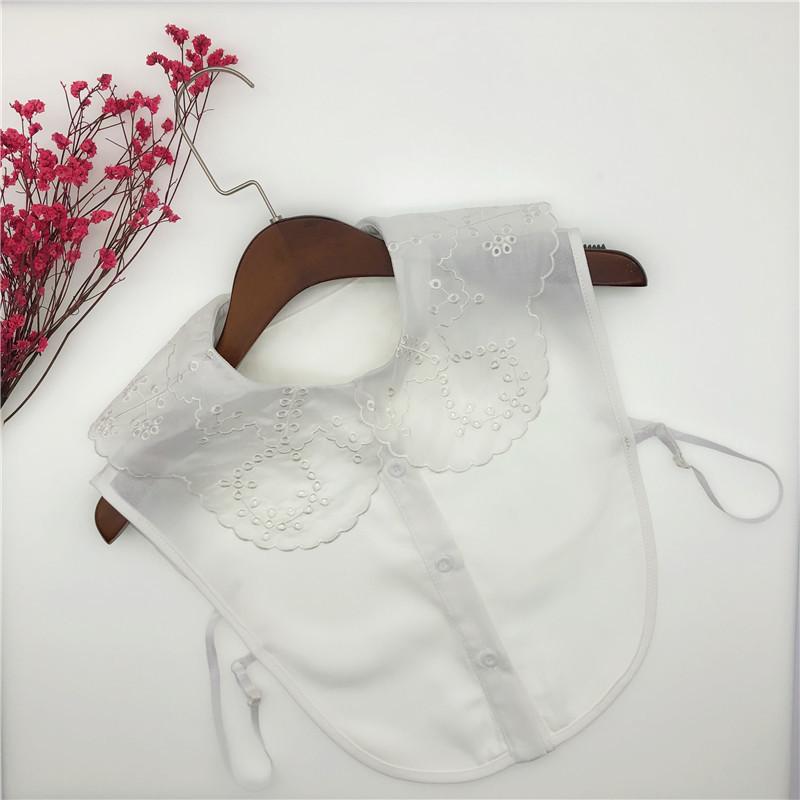 付け襟 レディース 春夏 シフォン 刺繡 花柄 ピーターパンカラー 丸襟 スクエアカラー シャツ襟 レイヤ..