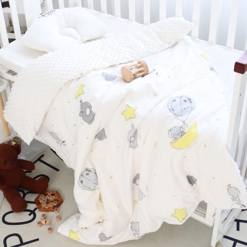 ベビー毛布 新生児 赤ちゃん用 もこもこ ドット ミンキー生地 綿 コットン 掛け布団 ブランケット 秋冬 ウォッシャブル 洗える カバー取り外し可能 ふわふわ 優しい肌触り 安心 快適 おしゃれ