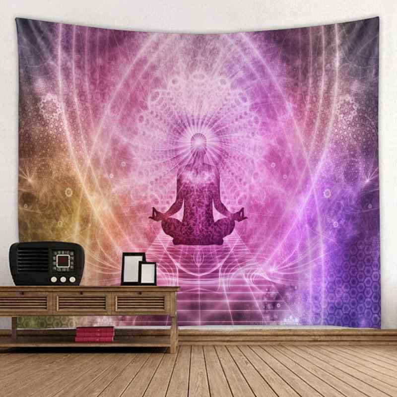 タペストリー 抽象仏像デザイン ヨガ 寝室 寮 ベッドルーム ウォールアート 壁掛け ファブリックポスタ..