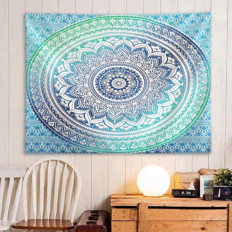 タペストリー マンダラ 仏像 ヨガ 寝室 寮 ベッドサイド 背景布 壁掛け ポリエステル 長方形 高級感 洗..