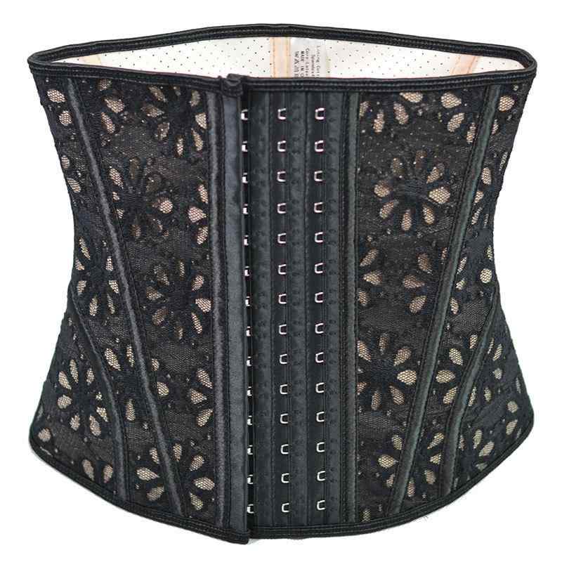 ウエストニッパー レディース ラテックス ゴム ポリエステル ブラック レース デイジー柄 ハイウエスト..