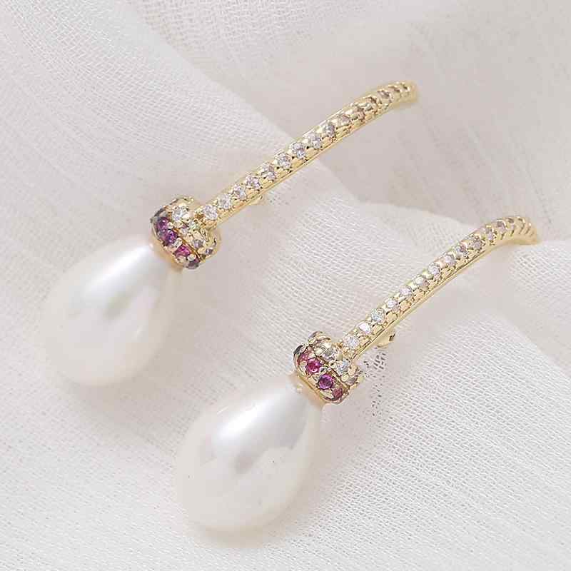 ピアス イヤリング レディース 上品 エレガント ゴールド パール パール タッセル フリンジ 幾何学模様 欧米風 アクセサリー パーティー オフィス 普段使い