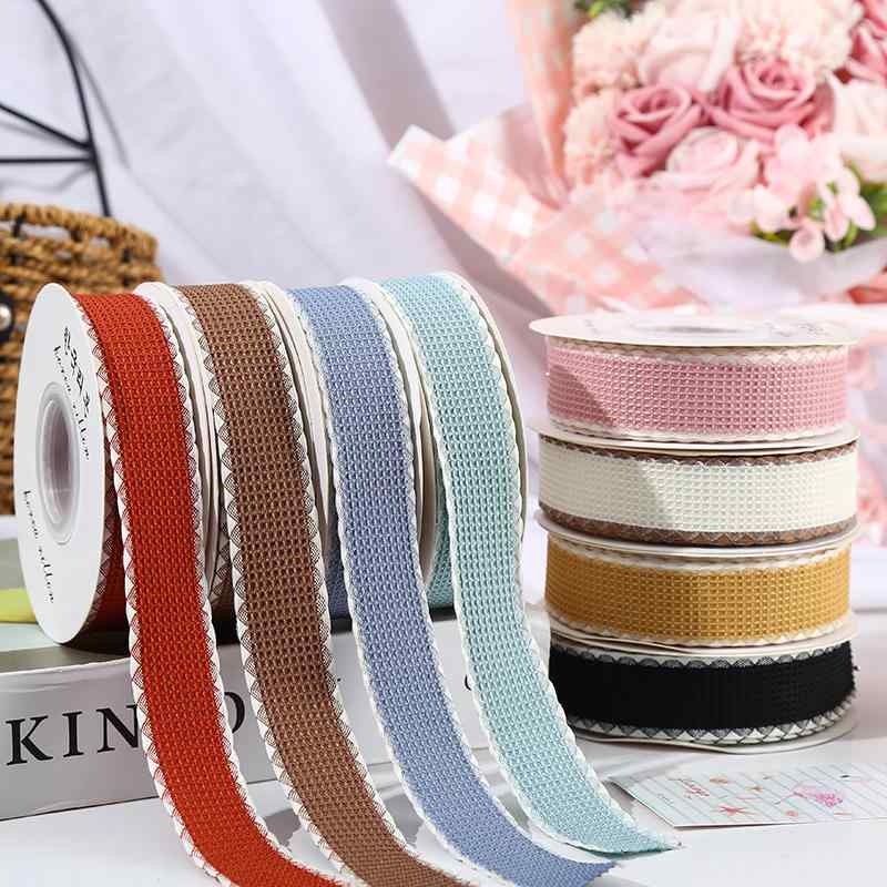 リボン 韓国風 チェック柄 織りリボン オーガンジー シアー素材 DIY ハンドメイド 手芸 材料 パーツ 髪..