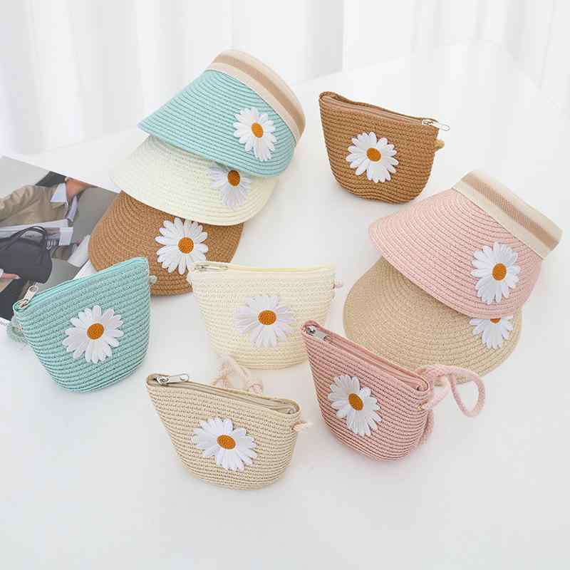 サンバイザー レディース 親子 麦わら帽子 ストローハット UVカット つば広 日よけ 紫外線対策 小顔効..