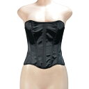 補正下着 レディース コルセット バックレースアップ サテン シームレス ウエストシェイプ お腹引き締め バストアップ 姿勢補正 ミドル丈 ホックなし ボディシ...