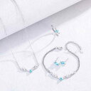 アクセサリーセット レディース ペア 4点セット ネックレス ブレスレット 指輪 ピアス 鹿モチーフ 韓国風 韓流 かわいい 銅 ガラス 瑠璃 電気メッキ加工 ...