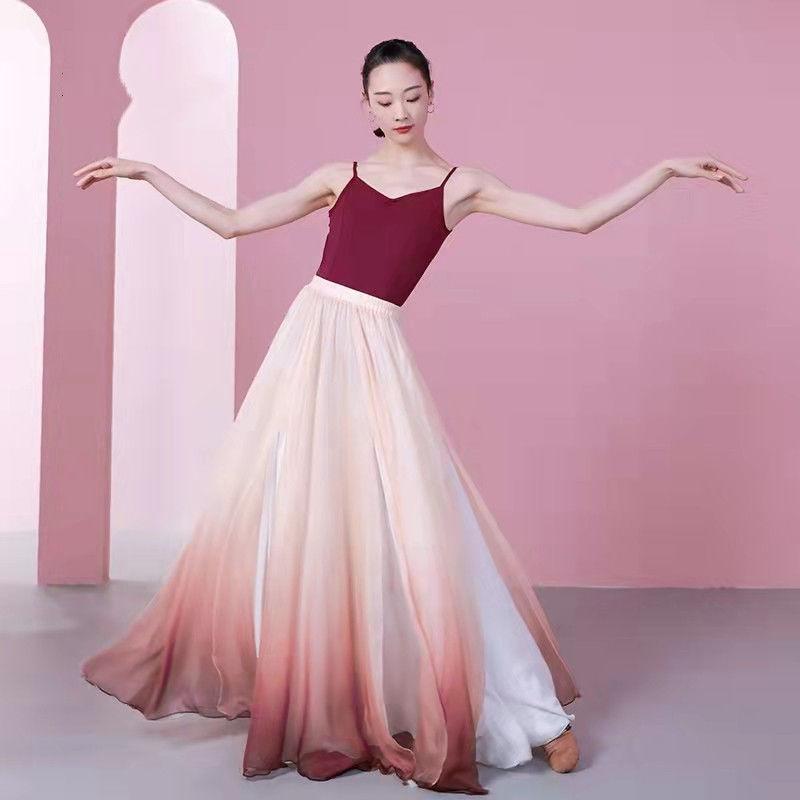 舞踊服 レディース 女性用 クラシックダンス 民族舞踊 中国風 優雅 軽やか ロングスカート マキシ丈 練習着 レッスン着 基礎訓練 舞台衣装 発表会 秋冬