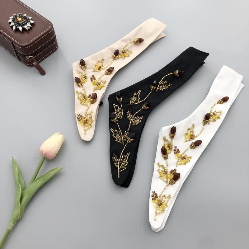 付け襟 レディース 女性用 レトロ ヴィンテージ ビーズ刺繍 パール エレガント 華やか 重厚感 フォーマ..