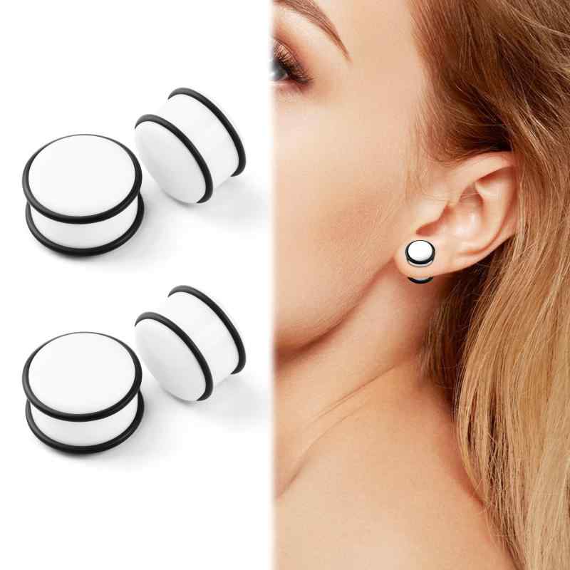 ボディピアス レディース シンプル アクリル 軽量 無垢 幾何学 丸玉 ソリッド プラグ 耳たぶ 拡張器 エキスパンダー 個性的 普段使い