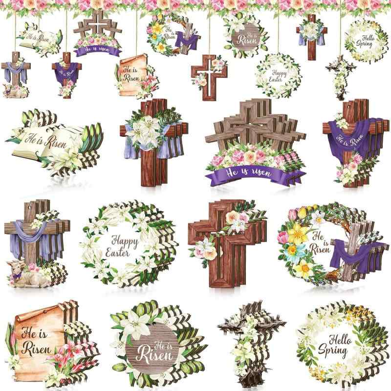 オーナメント イースター 復活祭 木製 ウッド 吊るし飾り ホリデーデコレーション 春夏 パーティー イベント 室内 屋外 インテリア雑貨