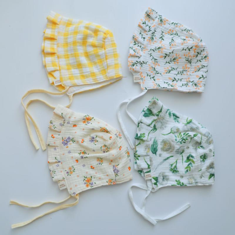 帽子 ベビー 新生児 コットン 綿 薄手 肌に優しい 通気性 快適 春夏 つばなし とんがりキャップ プリン..