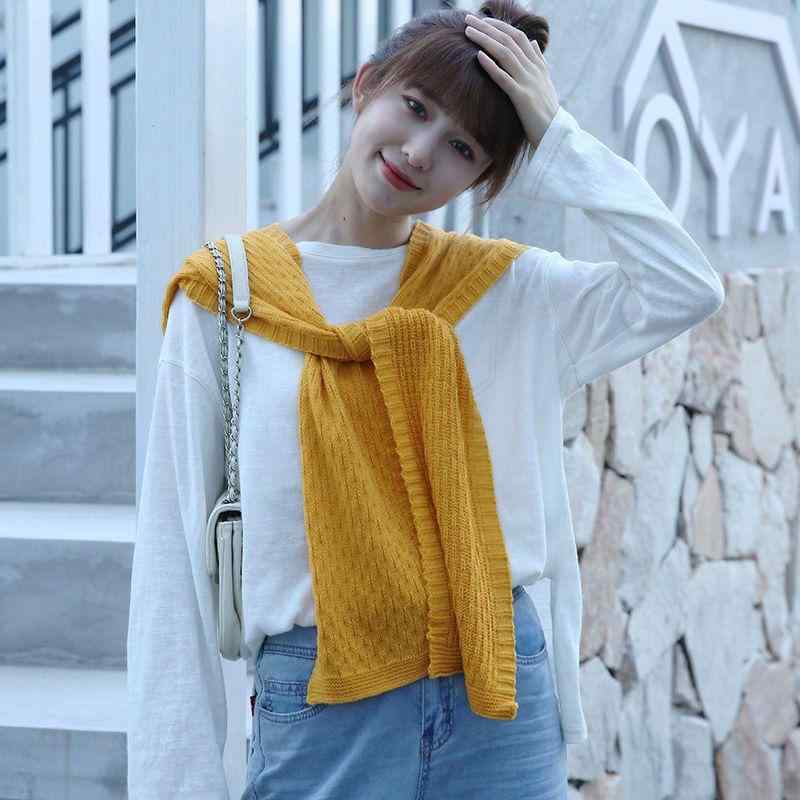 ショール カーディガン 羽織り ボレロ 冷房対策 日焼け対策 無地 カシミヤ風 ニット毛糸 やわらか肌触..