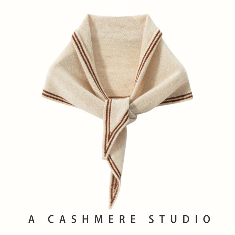 マフラー 韓国風 ニット カシミヤ 秋冬 保温 ミニ ネックウォーマー 三角ストール スヌード ベーシック..