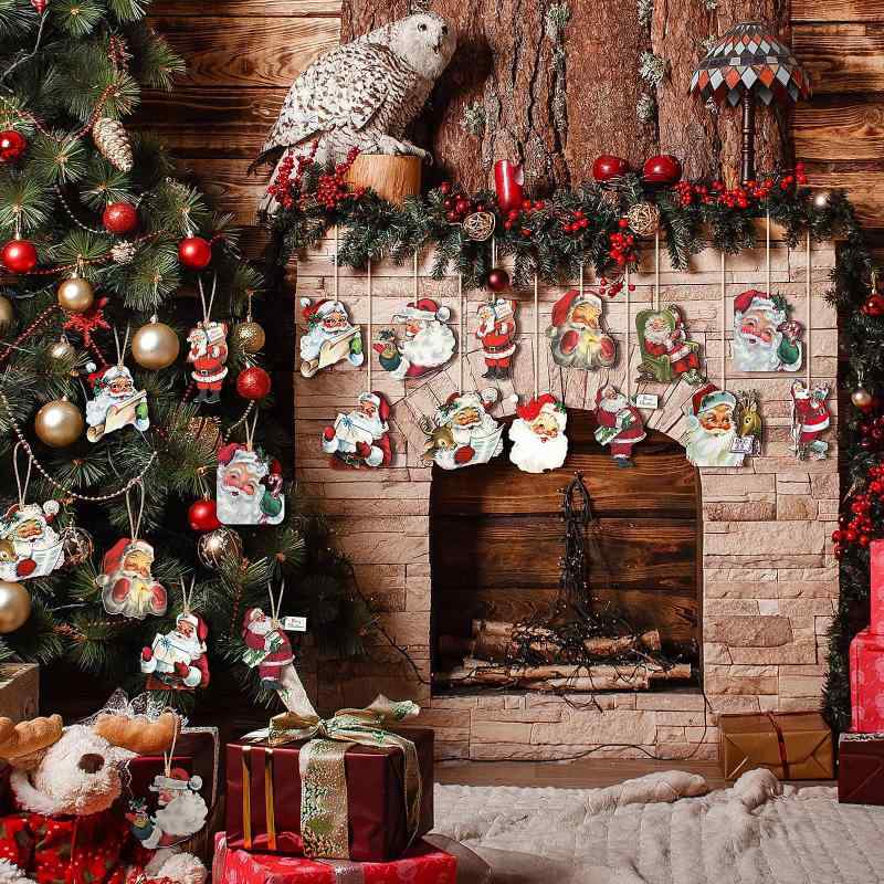 オーナメント 木製 レトロ調 ヴィンテージ ウッドチャーム 吊り下げ 飾り インテリア デコレーション アニバーサリー イベント パーティー 十字架 王冠 ローマ数字 かわいい