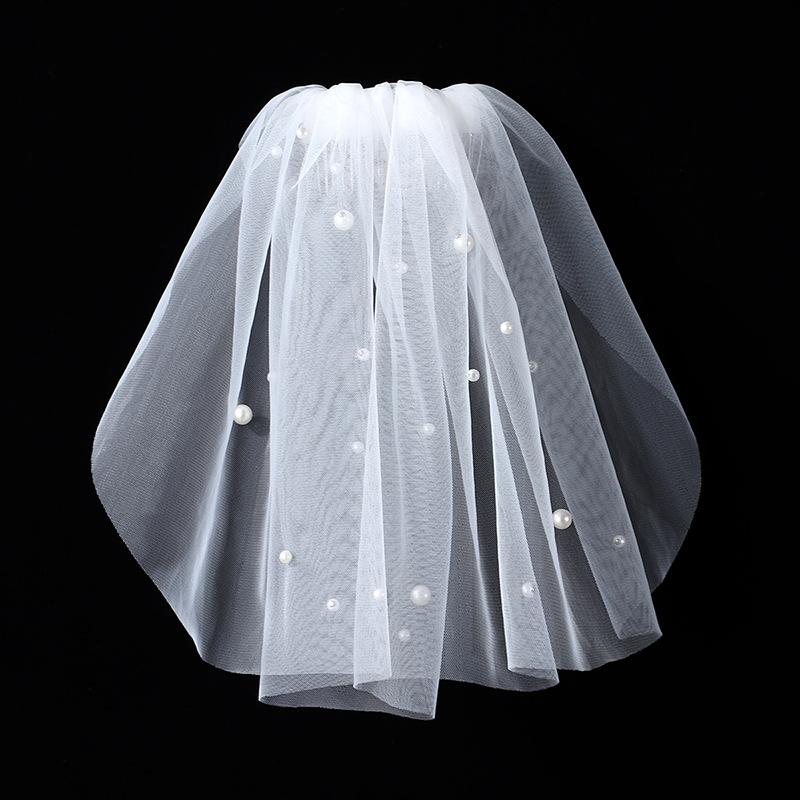 ベール ヘッドドレス キッズ 花嫁 新婦 ショート丈 シンプル ナチュラル エレガント フレンチ 韓国スタ..