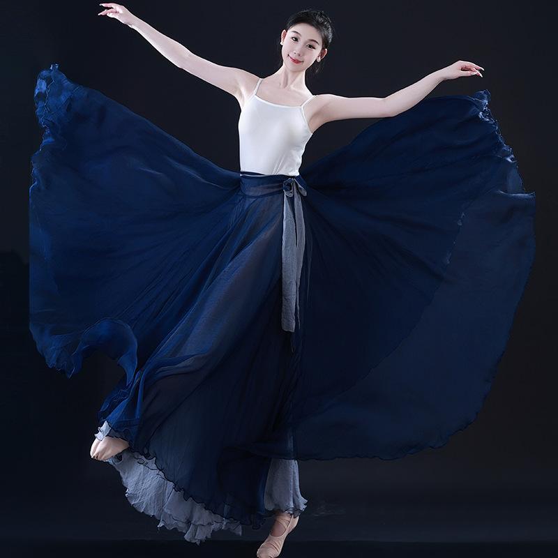 ダンススカート レディース 民族風 古典風 900度 フレアスカート ボリューム マキシ丈 ロング テンセル ライセル繊維 クラシックダンス 社交ダンス 新疆ウイグルダンス 広場ダンス 舞台 演劇 発表会 レッスンウェア