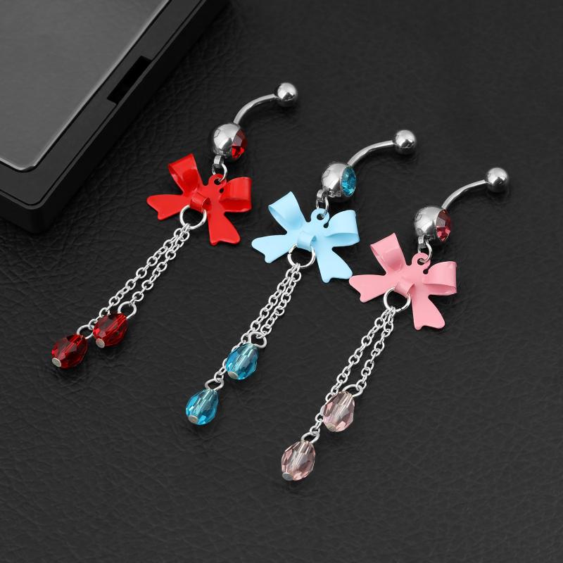 へそピアス 男女兼用 蝶 バタフライ チェーン クリスタル ラインストーン メタル 個性的 おしゃれ 揺れ..