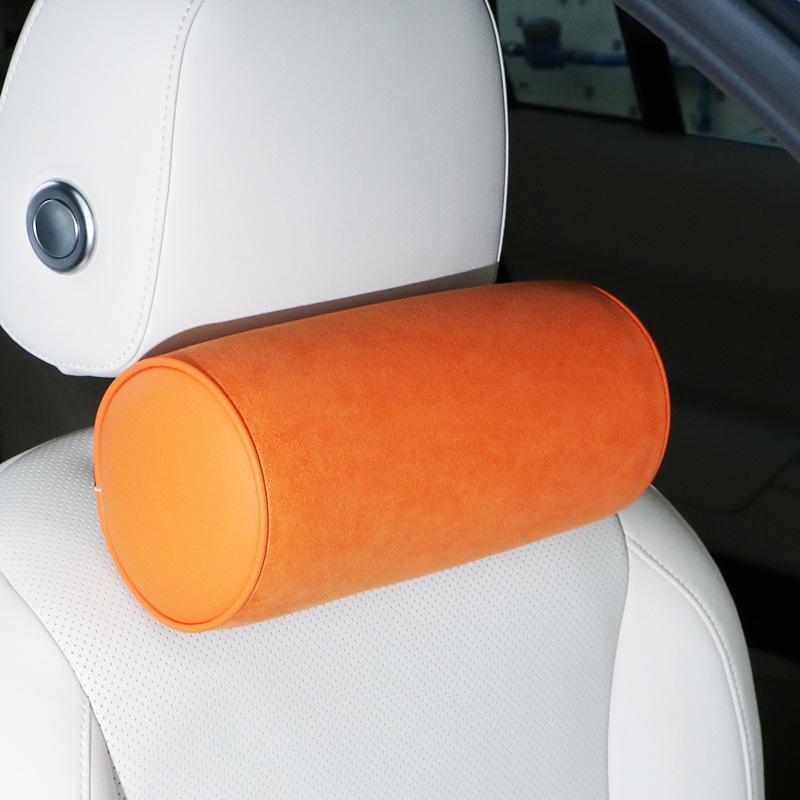カーネックピロー 低反発 円形 スエード調 首枕 快適 車載用 ドライブ 長時間運転サポート 疲労軽減 姿..