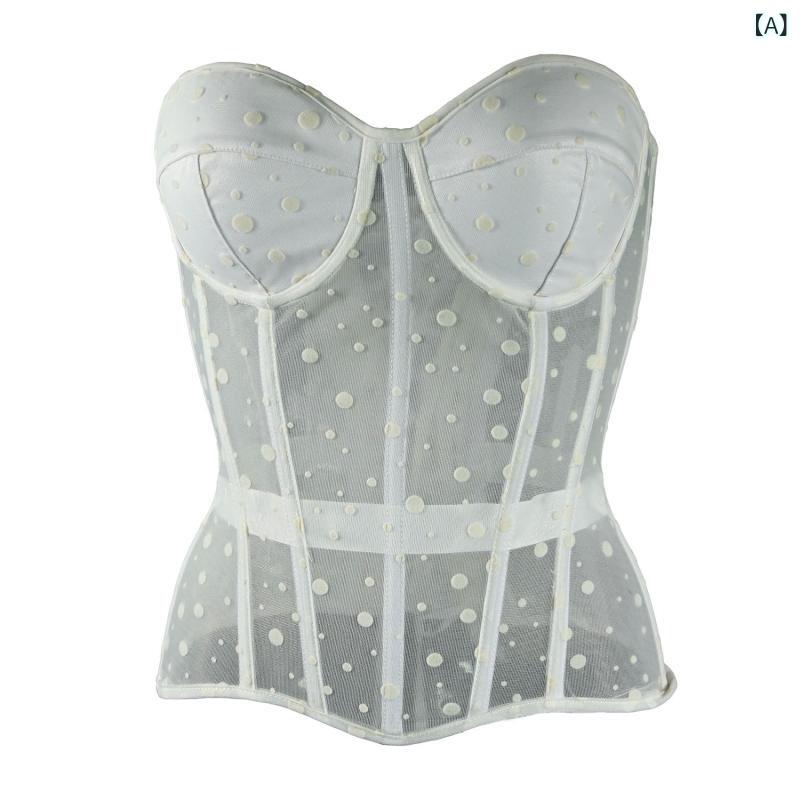 補正下着 レディース 女性用 ナイロン 薄手 ドット柄 水玉模様 メッシュ ボディシェイパー 補正ブラ バストアップ 腹部引き締め ウエストサポート 大きいサイズ ゆったり スタイルアップインナー way-ugo-10449680 way-ugo サンプル画像2