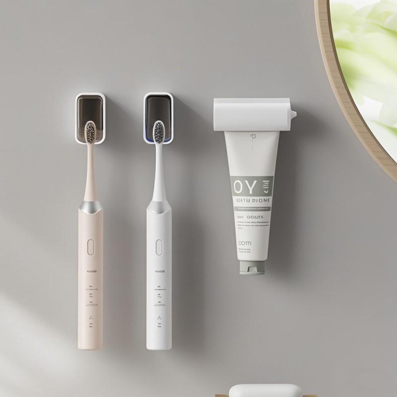 洗面所収納 穴あけ不要 壁掛け式 防水 防湿 ABS樹脂製 PS樹脂製 クリアブラウン クリアグレー ホワイト..