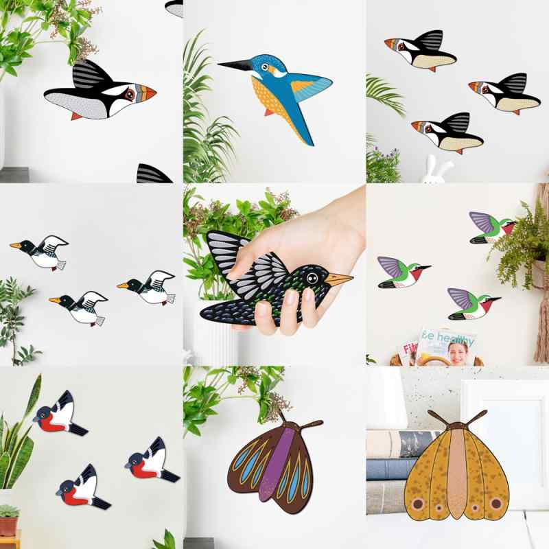 ウォールデコ 木製 ウッド 鳥 動物 バード アニマル シナノキ材 モダン シンプル リビング 寝室 部屋 室内装飾 インテリア 壁飾り オブジェ ディスプレイ かわいい おしゃれ