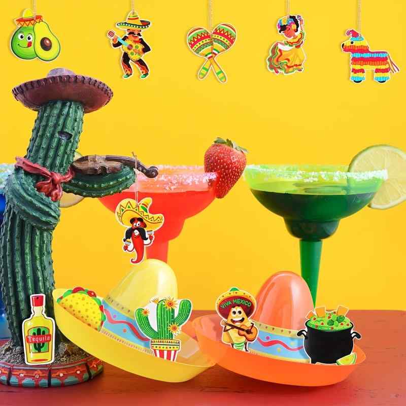 オーナメント 木製 ウッド メキシカン シンコ・デ・マヨ フェスティバル パーティー デコレーション 吊り下げ ツリーモチーフ ホーム インテリア イベント ギフト